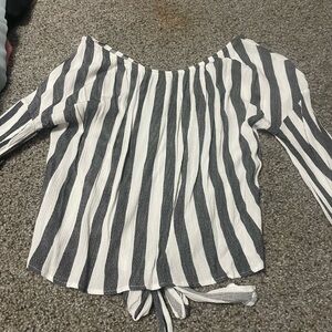 Striped Off-Shoulder Women's Top